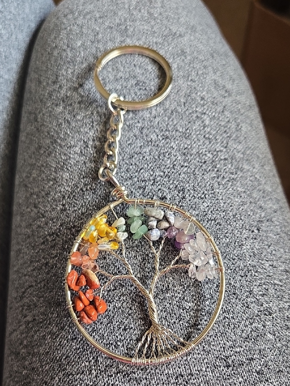 Seven Charka Trew Of Life Keychain Bag Charm Giftable Hand Crafted 302